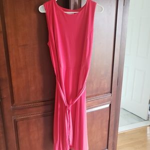 Pink dress with tie belt